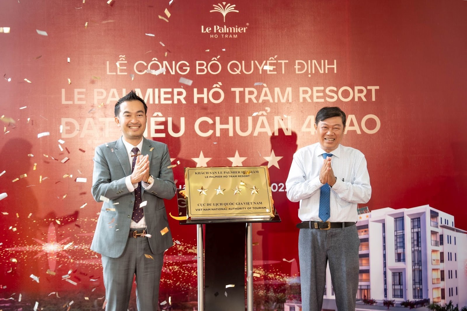 Le Palmier Hồ Tràm Resort được công nhận đạt chuẩn 4 sao bởi Cục Du Lịch Quốc Gia Việt Nam