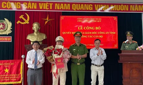 Bình Thuận: Huyện đảo Phú Quý có tân Phó Trưởng Công an