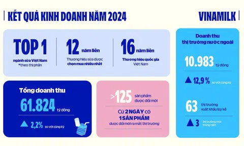 Vinamilk cán đích 2024: Doanh thu nước ngoài tăng trưởng 2 chữ số, tiếp tục dẫn đầu thị phần nội địa