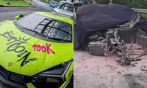 Đại gia tiền ảo Indonesia tông nát siêu xe Lamborghini Revuelto