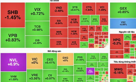 NVL tăng kịch trần, cổ phiếu BĐS "gánh" VN-Index giữ mốc 1.340 điểm