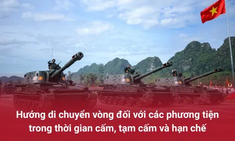 Hướng di chuyển vòng trong thời gian cấm, tạm cấm đường phục vụ diễu binh, diễu hành