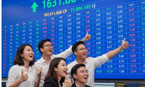 Chứng khoán tăng điểm "tưng bừng", cổ phiếu lại đồng loạt xanh - tím