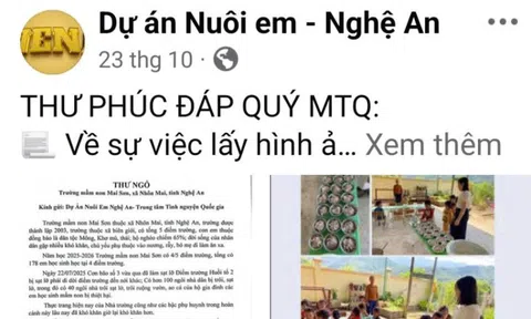 Dự án thiện nguyện “Nuôi em - Nghệ An”: Năm học 2025-2026, trường chưa nhận được kinh phí