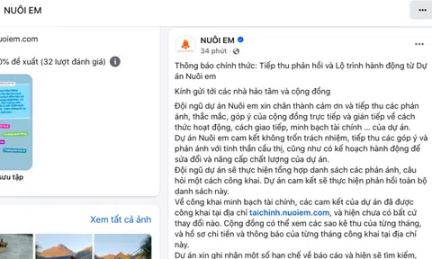 Dự án "Nuôi em" lên tiếng: Tiền nhà hảo tâm ủng hộ có gửi tiết kiệm lấy lãi, chưa công bố con số