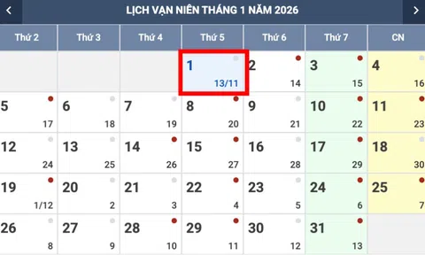 "Chốt" nghỉ 4 ngày Tết Dương lịch 2026