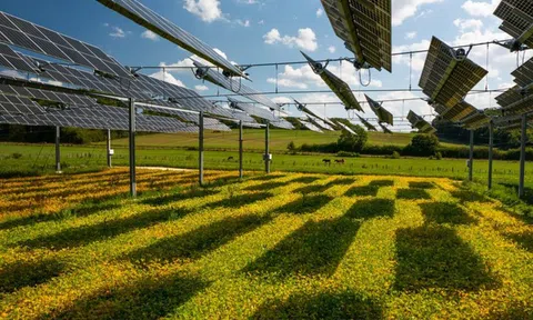 Tấm pin năng lượng mặt trời và lúa mì: Sự kết hợp “thay đổi cuộc chơi”