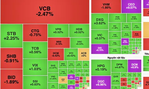 VN-Index rung lắc, nhóm nguyên vật liệu và tiêu dùng làm điểm tựa