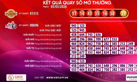 Vé số Vietlott trúng giải Jackpot 1 hơn 114,6 tỉ đồng