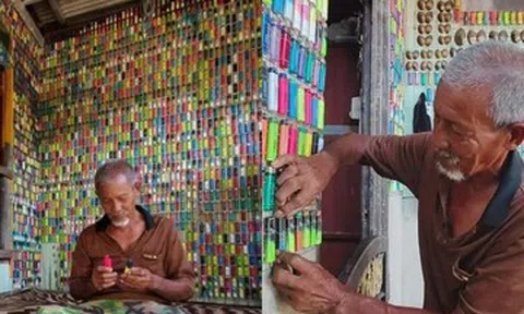 Ông lão trang trí nhà bằng 4.000 chiếc bật lửa đủ màu sắc