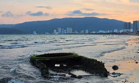 Cận cảnh "vật lạ" trồi lên trên bờ biển Quy Nhơn