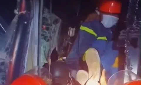 Giải cứu tài xế mắc kẹt trong cabin sau vụ tai nạn trên tuyến cao tốc Phan Thiết - Dầu Giây