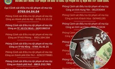 Phát hiện có người chơi ma túy, gọi ngay đến những số này!
