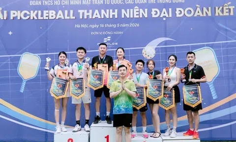 Đoàn Thanh niên Hội Luật gia Việt Nam dẫn đầu thành tích tại Giải Pickleball Thanh niên “Đại đoàn kết”