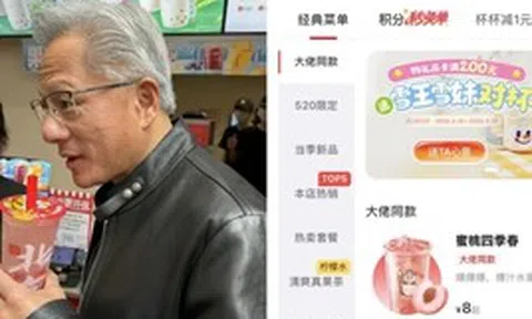 Thần tài đến: Tổng tài Nvidia Jensen Huang khiến món trà đào Mixue "cháy hàng"