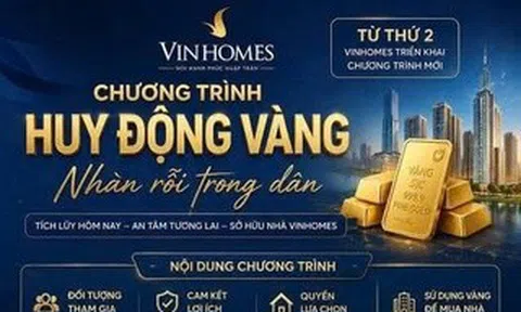Vinhomes triển khai chương trình hỗ trợ giao dịch bất động sản bằng vàng