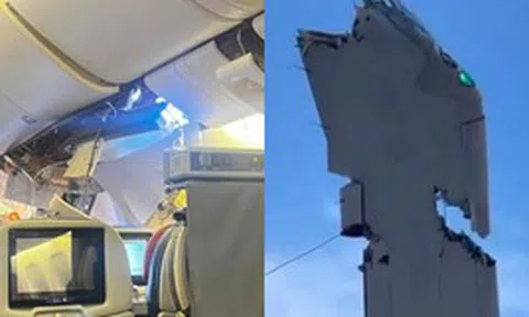 Boeing 777 chở 267 người đâm toác cột radar, hiện trường tan hoang