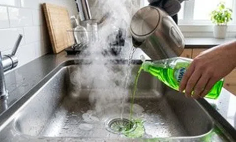 Cách tự thông tắc bồn rửa bát bị nghẹt mỡ tại nhà