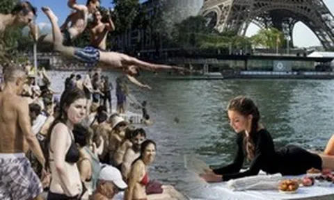 Dân Paris chen nhau tắm kênh dưới cái nóng 42 độ C, xem xong mới thấy điều hòa ở Việt Nam “quý như vàng”