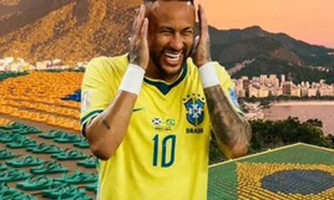 Hãng dép tông Brazil gây sốc khi xếp 4.500 đôi dép thành quốc kỳ khổng lồ cổ vũ World Cup