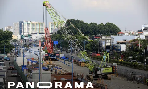 Cận cảnh thi công ga ngầm đầu tiên của metro Bến Thành - Tham Lương