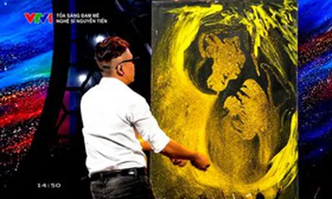 Đưa hội họa lên sân khấu truyền hình – Họa sĩ tranh trình diễn Nguyễn Tiến tạo dấu ấn tại VTV1 với những màn trình diễn giàu cảm xúc