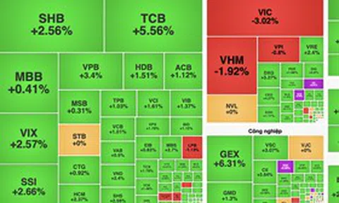 VN-Index tăng gần 9 điểm, nhóm tài chính và năng lượng dẫn dắt thị trường