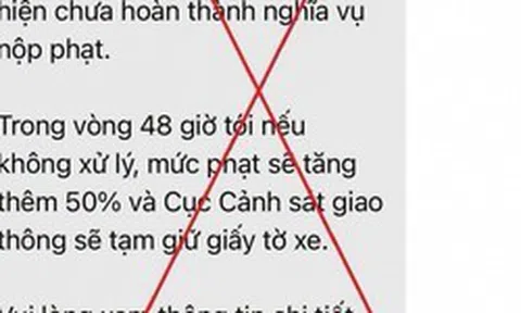 Hiểm họa không ngờ từ tin nhắn “phạt nguội” yêu cầu chuyển tiền trong 48 giờ