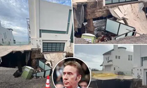 Biệt thự 277 tỷ đồng của tài tử Nicolas Cage suýt bị “nuốt chửng”: Hố sụt khổng lồ xé toạc lối vào gara