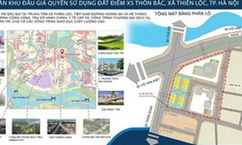 Xã Thiên Lộc đấu giá 105 thửa đất ở tại 3 khu đất