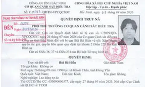 Quyết định truy nã Bùi Bá Hiến SN 1990, bất kỳ ai cũng có quyền bắt giữ