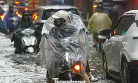 Nhiều điểm ngập sâu, phụ huynh cõng con đến trường, vượt ngập đi làm