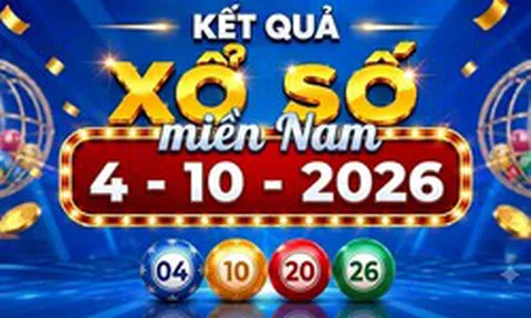 XSMN 4/10 - Kết quả xổ số miền Nam hôm nay 4/10/2026