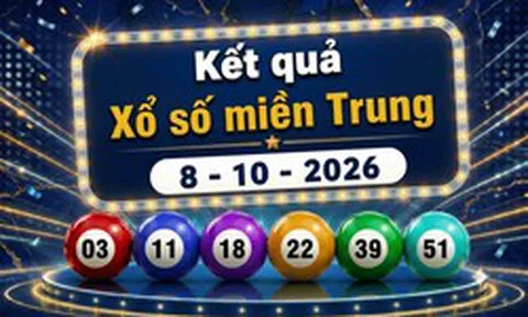 XSMT 8/10 - Kết quả xổ số miền Trung hôm nay 8/10/2026 - XSMT ngày 8 tháng 10