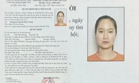 Ai thấy Trần Như Hương SN 1993 ở đâu, khẩn trương trình báo công an nơi gần nhất