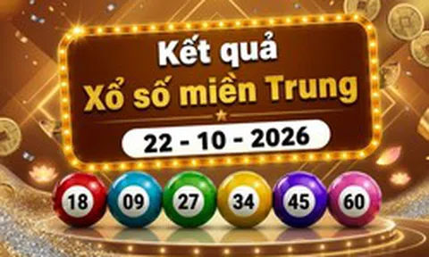 XSMT 22/10 - Kết quả xổ số miền Trung hôm nay ngày 22 tháng 10