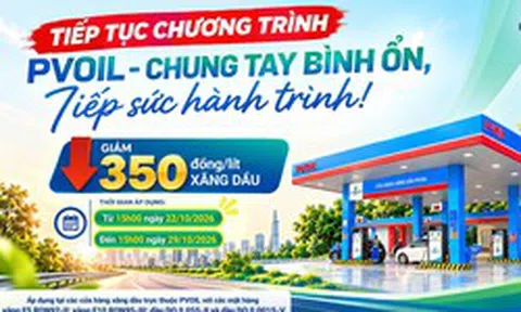 PVOIL tiếp tục giảm giá 350 đồng/lít xăng dầu đến ngày 29/10
