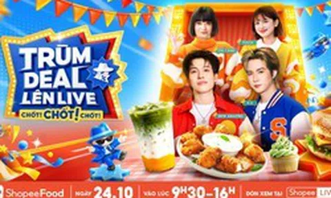 Rủ nhau nhập tiệc, săn deal món ngon giảm đến 50% cùng ShopeeFood trên Trùm Deal Lên Live 24.10