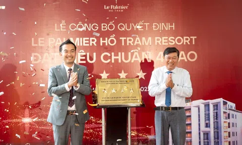Le Palmier Hồ Tràm Resort được công nhận đạt chuẩn 4 sao bởi Cục Du Lịch Quốc Gia Việt Nam